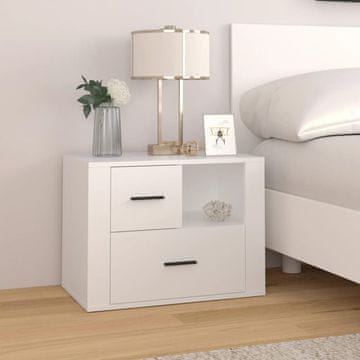 Vidaxl vidaXL Nočna omarica, bela, 60x36x45 cm, material na osnovi lesa
