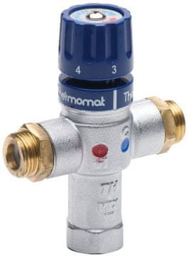SAPHO Termostat za vodo 1/2", obseg 30-60°C, z varnostnimi povratnimi ventili