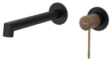 SAPHO SOLARIS vgradna dvodelna umivalniška armatura, mat črna/baker