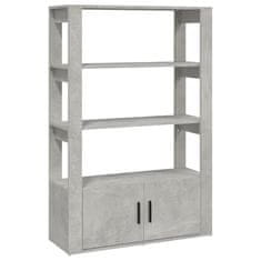 Vidaxl Komoda betonsko siva 80x30x119,5 cm inženirski les