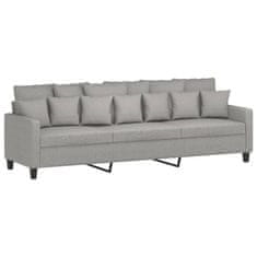 Vidaxl Trosed s stolčkom za noge svetlo siv 210 cm blago