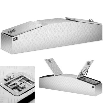 MSW Aluminijasta transportna orodjarna skrinja z zaklepom 280 l 177 x 40 x 40 cm