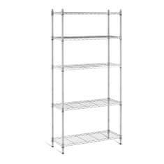 shumee Ažurni žični skladiščni regal sive barve 180x90x35cm do 250kg