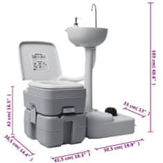 Vidaxl Prenosno stranišče in umivalnik s posodo za vodo za kampiranje