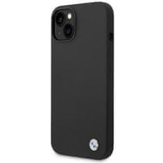 Bmw ovitek bmhcp14msilbk iphone 14 plus 6.7; črn/črn silikonski kovinski logotip