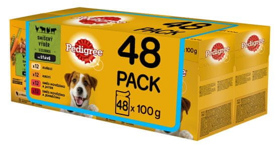 Pedigree Vital Protection vrečke za izbiro mesa z zelenjavo v soku za odrasle pse 48 x 100g
