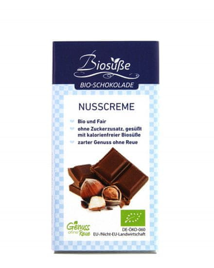 Biosüße BIO čokolada 40g eritritol - lešnik