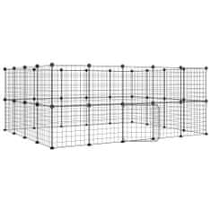 shumee Ograda za hišne ljubljenčke s 36 paneli črna 35x35 cm jeklo