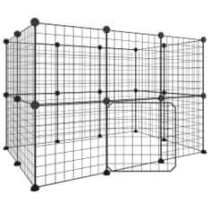 shumee Ograda za hišne ljubljenčke z 20 paneli črna 35x35 cm jeklo