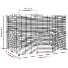 Greatstore Ograda za hišne ljubljenčke z 20 paneli črna 35x35 cm jeklo