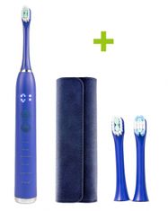Oxe Sonic T1 Sonična električna zobna ščetka, potovalni kovček in 2x rezervni glavi, modra