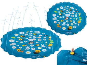 WOWO Vodna igralna podloga z vrtnim razpršilcem 170 cm - abeceda