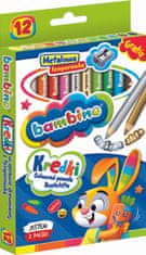 WOWO BAMBINO barvice v lesenem okvirju - BAMBINO barvice v lesenem okvirju z 12 barvami + šilčkom