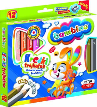 WOWO BAMBINO lesene trikotne barvice - 12 barv s šilčkom