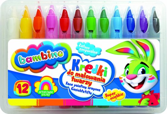 WOWO Barvice za poslikavo obraza - BAMBINO barvice za poslikavo obraza, set 12 barv