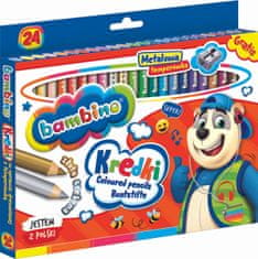 WOWO Lesene barvice BAMBINO - 24 barv s šilčkom