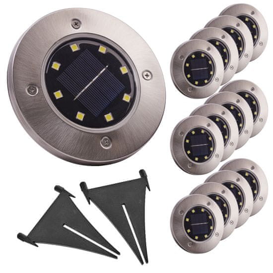 WOWO Solarna LED vrtna luč - 12 kosov Solarna LED talna luč za vrt