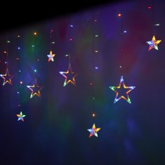 WOWO LED zvezdne zavese - večbarvne LED zvezdne zavese 2,5 m 138 LED
