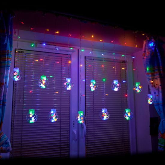 WOWO LED kroglične luči za zavese - 3m LED kroglične luči za zavese - 108LED večbarvne