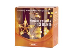 WOWO Zvezde LED zavese - Zvezde LED zavese 2,5 m 138 LED Hladno bela z 8 načini osvetlitve