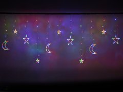 WOWO Luna in zvezde LED svetilke - LED viseče luči Luna in zvezde 2,5 m 138LED večbarvna