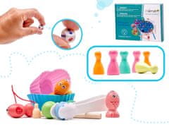 WOWO Ribiška igra Montessori - arkadna družinska igra Montessori - riba, gosenica, ribolov