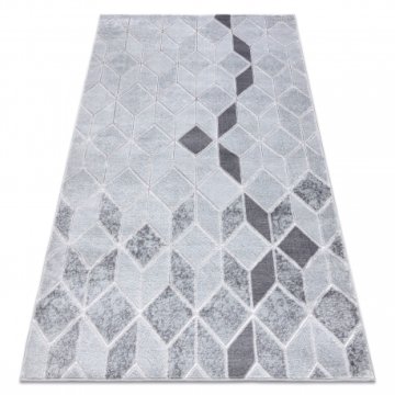 eoshop Moderna preproga MEFE B400 vzorec kocke, geometrijski 3D - Strukturna, dve ravni flis siva ( - Velikost: 280x370 cm)