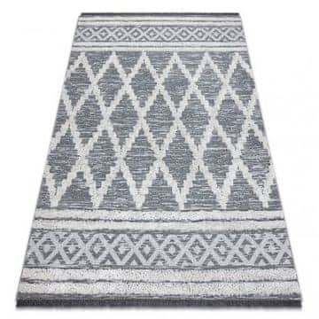 eoshop Preproga ECO SISAL BOHO MOROC Diamonds 22297 brki - dve ravni flisa siva / krem, recikliran bombaž ( - Velikost: 155x220 cm)