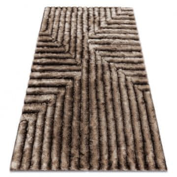 eoshop Moderna preproga FLIM 010-B7 shaggy, labirint - Strukturna rjava ( - Velikost: 120x160 cm)