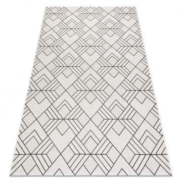 eoshop Preproga FLAT SISAL 48731960 Kvadratni diamant, geometrijska smetana / siva ( - Velikost: 80x150 cm)