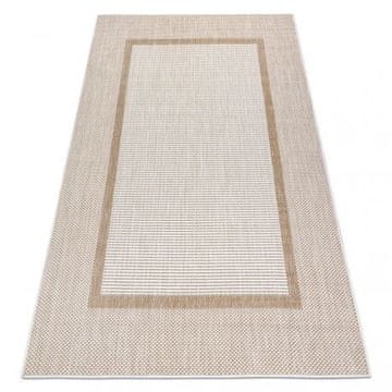 eoshop Preproga SISAL SION Frame 21782 flat weave ecru, beige ( - Velikost: 160x220 cm)
