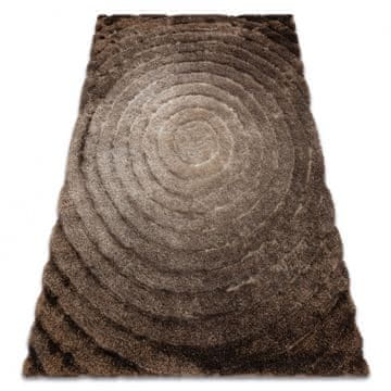eoshop Sodobna preproga FLIM 008-B7 shaggy, krogi - Strukturna rjava ( - Velikost: 120x160 cm)