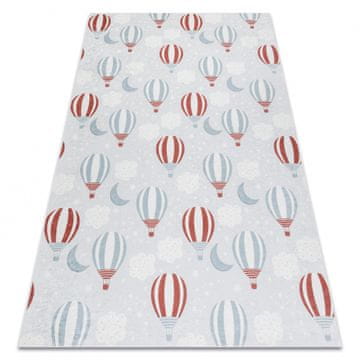 eoshop BAMBINO 1349 pralna preproga Baloni, oblaki za otroke proti zdrsu - siva ( - Velikost: 140x190 cm)