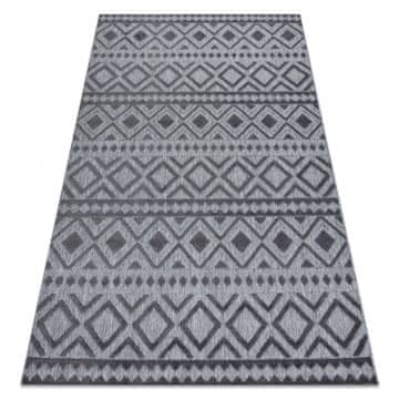 eoshop Preproga Strukturna SOLE D3852 Boho, diamantov - ravnega tkalstva siva ( - Velikost: 160x220 cm)