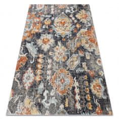 eoshop Moderna preproga MUNDO E0671 orientalska vintage zunanja črna / rumena ( - Velikost: 120x170 cm)