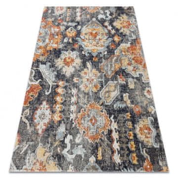 eoshop Moderna preproga MUNDO E0671 orientalska vintage zunanja črna / rumena ( - Velikost: 120x170 cm)