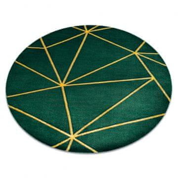 eoshop Koberec okrogel EMERALD exclusive 1013 glamur, eleganten geometrijski steklenica zelena / zlata ( - Velikost: krog 120 cm)