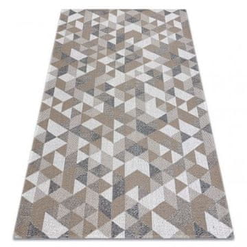 eoshop Okolju prijazna preproga CASA, EKO SISAL Boho Triangles 2816, kremasta, temno sivo rjava, bombaž, ki ga je mogoče reciklirati (Dywany Luszczow - Velikost: 172x270 cm)