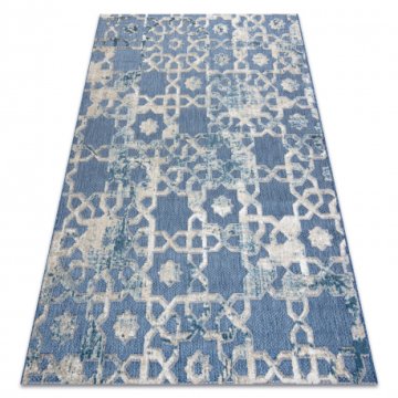 eoshop Preproga Strukturna SOLE D3881 Ornament - ravna vez modra / bež ( - Velikost: 120x170 cm)