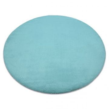 eoshop Okrogla preproga BUNNY aqua blue, imitacija zajčjega krzna ( - Velikost: krog 80 cm)
