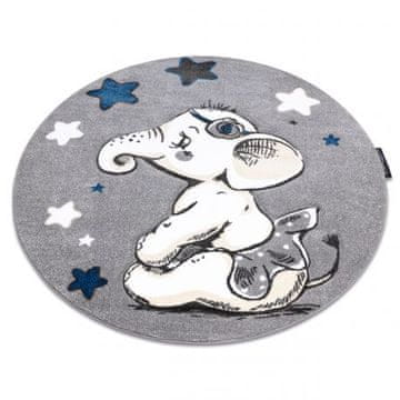 eoshop Okrogla preproga PETIT SLONIK, STARS, siva ( - Velikost: krog 160 cm)