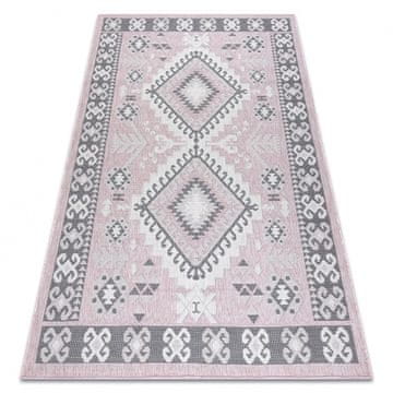 eoshop Preproga SISAL SION Aztec 3007 flat weave pink / ecru ( - Velikost: 180x270 cm)