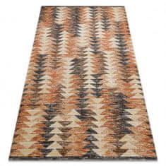 eoshop Moderna preproga MUNDO D5781 trikotniki 3D zunanja oranžna / bež ( - Velikost: 80x250 cm)