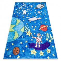 eoshop BAMBINO 2265 pralna preproga Vesoljska raketa za otroke proti zdrsu - modra ( - Velikost: 80x150 cm)