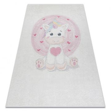eoshop BAMBINO 1128 pralna preproga Unicorn za otroke proti zdrsu - krem ( - Velikost: 80x150 cm)