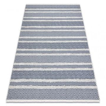 eoshop Preproga ECO SISAL BOHO MOROC Trakovi 22328 čopki - dve ravni flisa smetana / temno modra c ( - Velikost: 117x170 cm)