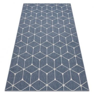 eoshop Preproga FLAT 48721/591 SISAL - 3d kocka modra ( - Velikost: 120x170 cm)
