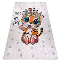eoshop BAMBINO 1960 pralna preproga Tiger, indijanska za otroke proti zdrsu - bela ( - Velikost: 80x150 cm)