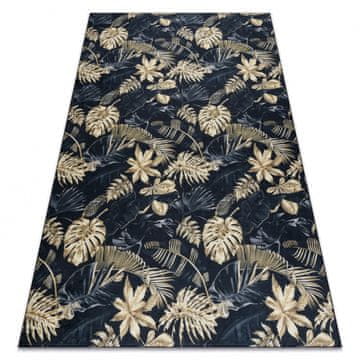 eoshop ANDRE pralna preproga 1311 Monstera leaves anti-slip - črna / zlata ( - Velikost: 160x220 cm)