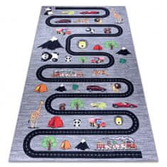 eoshop BAMBINO 2092 pralna preproga Ulica, avtomobili za otroke proti zdrsu - antracitna ( - Velikost: 80x150 cm)